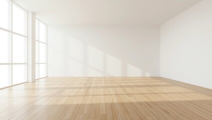 Empty Loft style with white brick design loft style.3D rendering