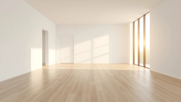 Empty Loft style with white brick design loft style.3D rendering - Powered by Adobe