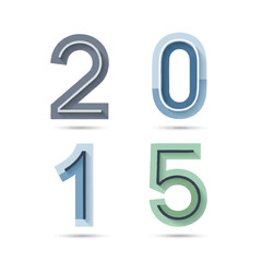 Colorful 2015 Year Numbers Design for New Year Celebrations.
