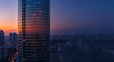 Captivating Cityscape: Modern Architecture Meets Evening's Embrace
