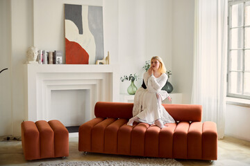 Elegant cozy morning, Serene scene with comfortable furniture