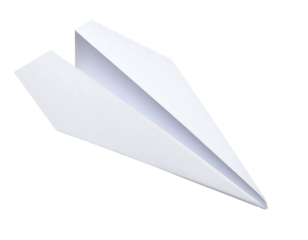 Crisp white paper airplane soaring with possibilities, symbolizing dreams, ambition, and innovative business solutions