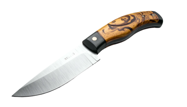 Sharp knife rests; wood handle with swirl, black spacer