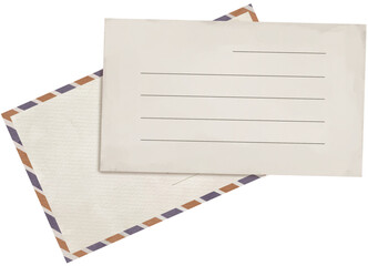 Antique Mail Old Envelope Watercolor Illustration