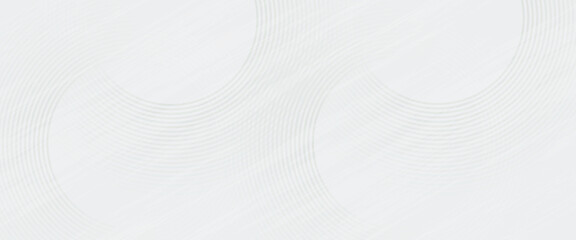 Abstract white glowing geometric lines on gray background. Modern shiny blue circle lines pattern. Futuristic technology concept