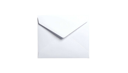 Crisp white envelope, triangular flap, centered on black