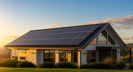 Fototapeta premium solar panels on a roof