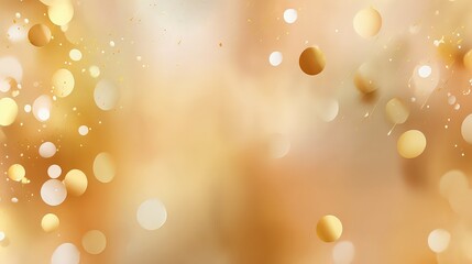 Abstract Golden Bokeh Background with Glittering Particles Festive Illumination Effect
