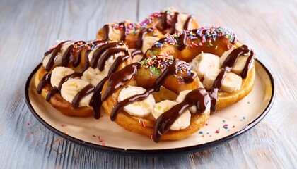 Banana Split Pretzels With Chocolate Drizzle And Sprinkles
