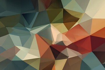 Abstract Geometric Pattern With Varying Shades Of Brown, Teal, And Orange