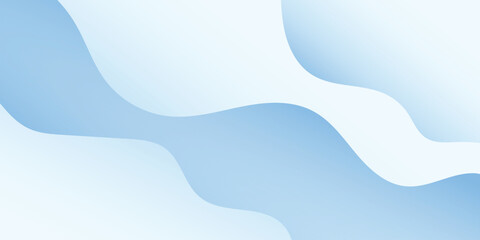Abstract Background with Wavy Fluid Liquid and Paper Cut Element and White Blue Gradient Color