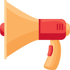 Orange and Red Megaphone Icon on Transparent Background Representing Announcement and Communication