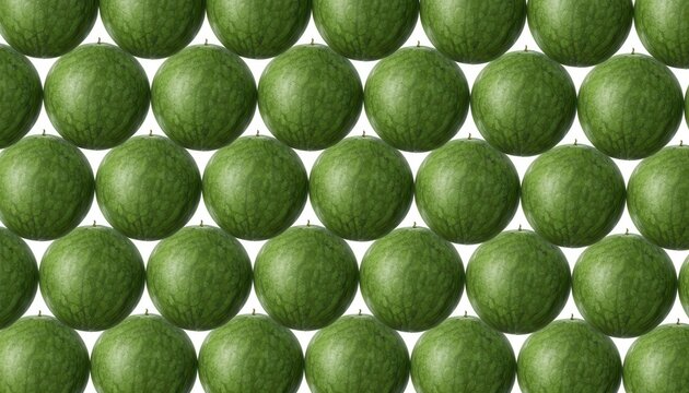 A pattern of green spheres arranged in rows and columns against a white background.