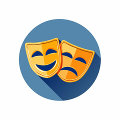 Fototapeta premium Comedy and Tragedy Masks Symbolizing Drama and Theater Arts.