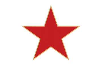 Red star symbol of revolution and communism, representing socialism, victory, power, and military with transparent background