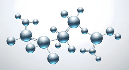 Futuristic 3D rendering of a complex molecular structure for science and technology