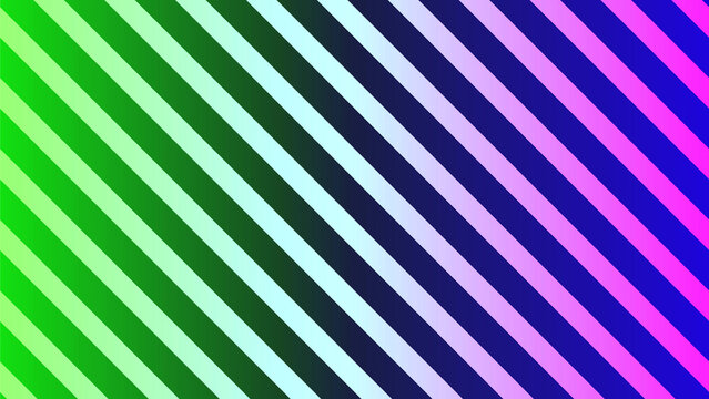 Vibrant diagonal stripes with a smooth gradient of green, blue, and pink