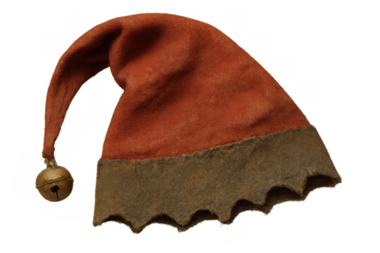 Christmas elf hat with bell, felt costume accessory for holiday season, fantasy character clothing