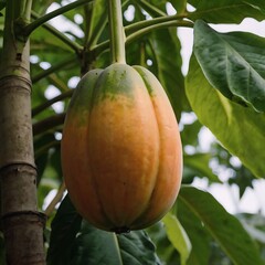 papaya fruit on tree.