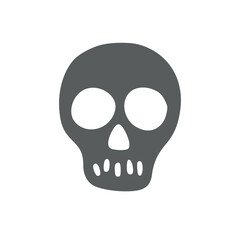 Simple Skull Head Line Art Drawing Illustration