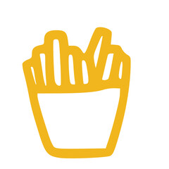 french fries outline handdrawn icon