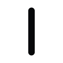 Black vertical line symbol, isolated on
