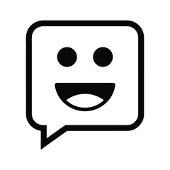 Happy face chat bubble icon isolated on