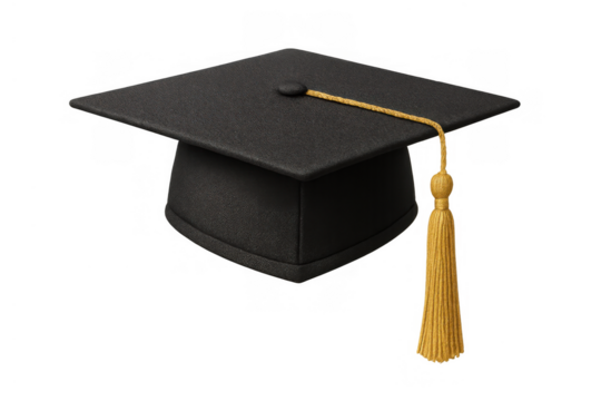 Graduation cap with a golden tassel, symbolizing academic achievement, education, success, and ceremony - Powered by Adobe