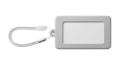 Blank luggage tag with white rope isolated on black background