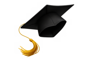 Graduation cap mortarboard on transparent background symbolizing academic achievement, education, and success