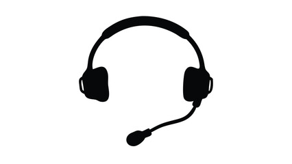 Fototapeta premium A simple black and white headset illustration on a white background