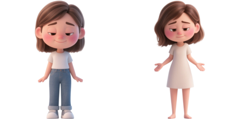 表情　感情　人　キャラクター　女性