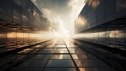 sunset at the airport