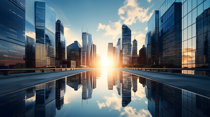 new york city skyline at sunset
