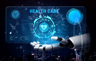 AI-powered digital health care and medical data dashboard. An AI interface for patient diagnostics and monitoring electronic health records. Motif