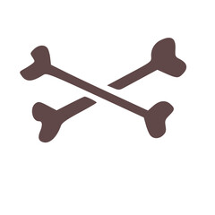 Brown Crossed Bones Danger Skull Warning Symbol
