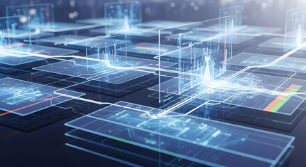 Naklejka premium Digital Transformation Concept Modern Data Processing and Information Technology Illustration