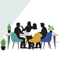 Diverse group of people collaborating around a table.