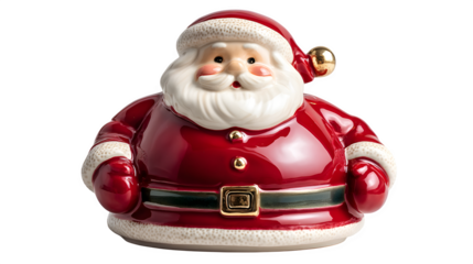 Festive Santa Claus figure spreading holiday cheer for Christmas celebrations now