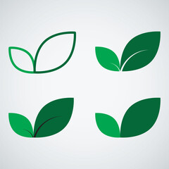 Nature Leaf Symbol Pack Minimalist Eco Logo Design Elements