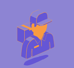 Delivery person with package representing order fulfillment and logistics concept