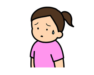 困る　アジア人の女の子