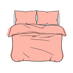 Cozy pastel bedding with pillows on a bed, showcasing comfort and relaxation