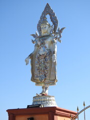 Gilded Thai Deity Statue with Intricate Details