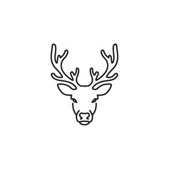 Naklejka premium Minimalist Deer Head Line Art Icon Vector. Vector Illustrations. EPS Editable