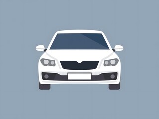 Sedan car front view flat vector icon for applications and websites.


