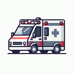 Ambulance vehicle illustration representing emergency medical assistance and rescue services