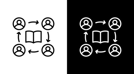 Knowledge Sharing White Icon Set Design