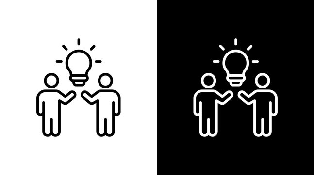 Collaborative Innovation White Icon Set Design