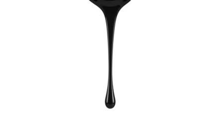 Black liquid dripping downwards creating a sleek and elegant visual.